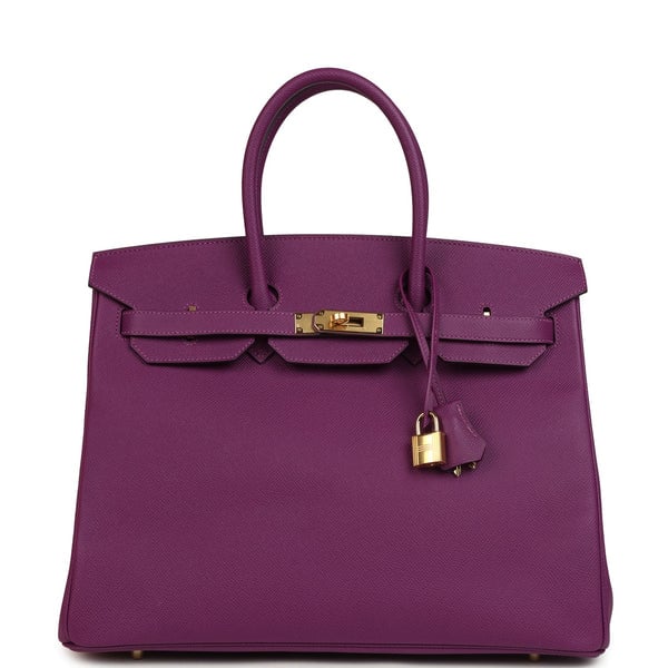 Hermes Pre-owned Hermes Birkin 35 Anemone Epsom Gold Hardware