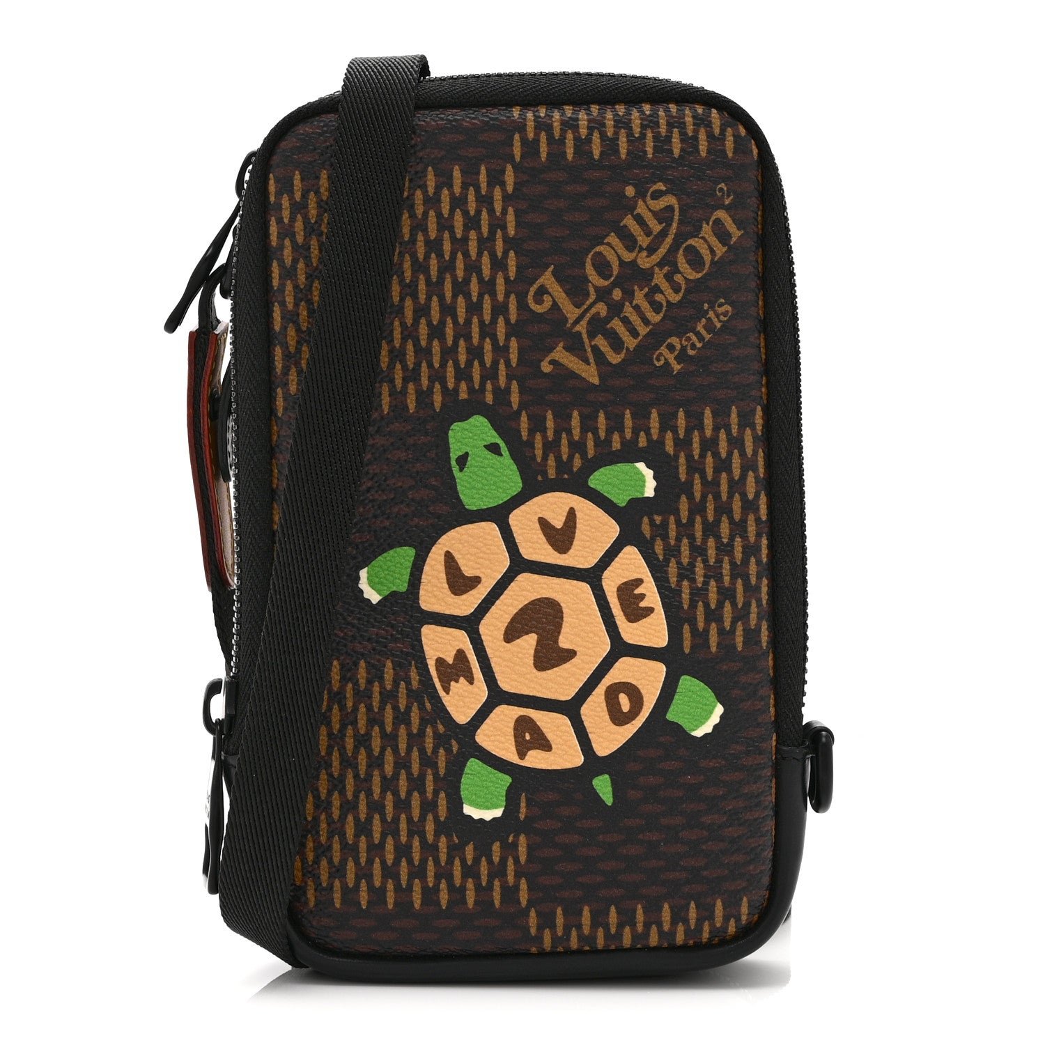 Louis Vuitton X NIGO Giant Damier Ebene Tortoise Double Phone Pouch