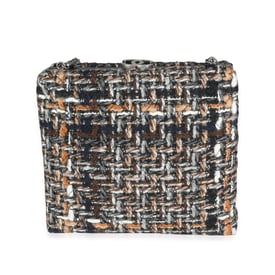 Chanel Chanel Black Leather & Multicolor Tweed Il Quadrato Box Shoulder Bag