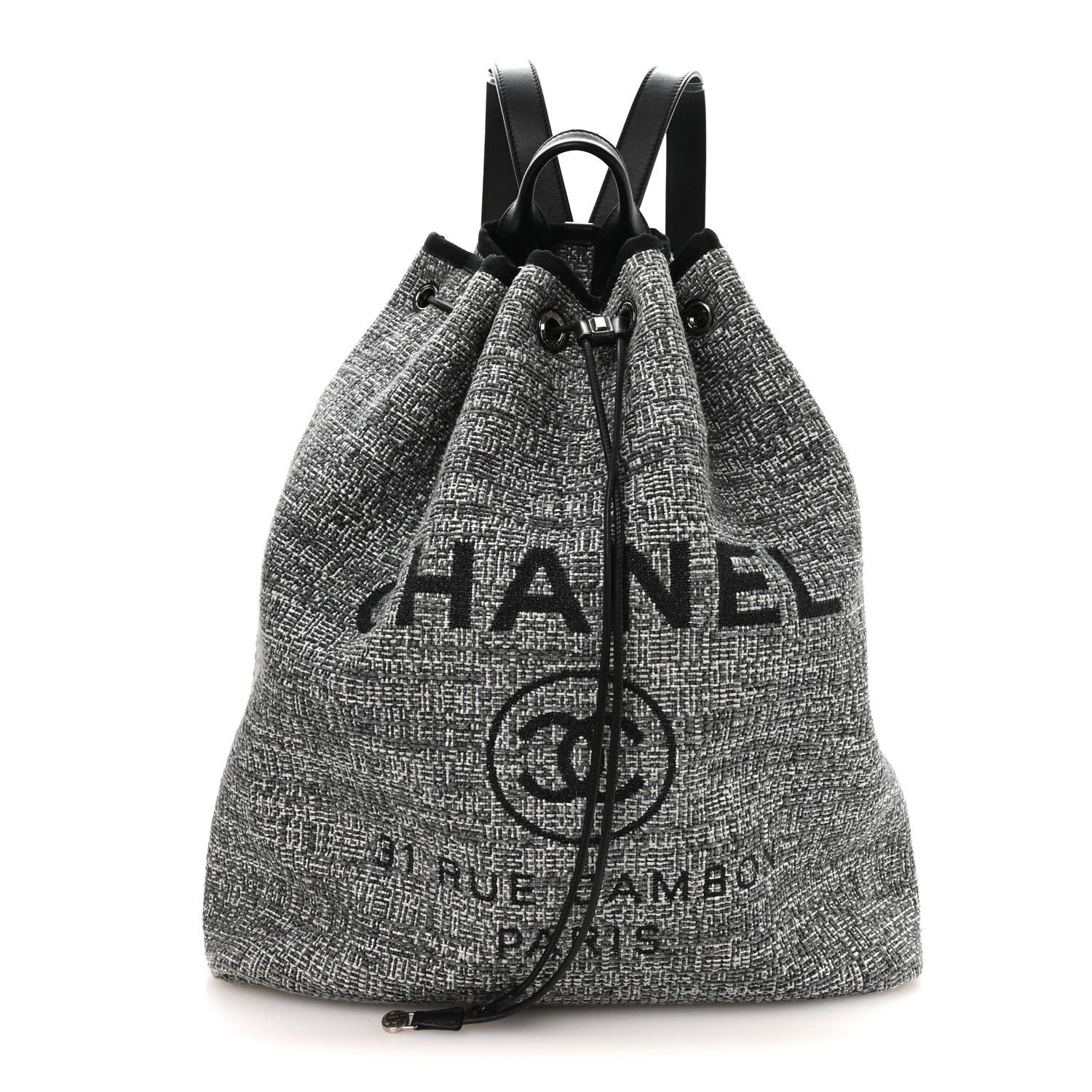 Chanel Canvas Large Deauville Backpack Charcoal