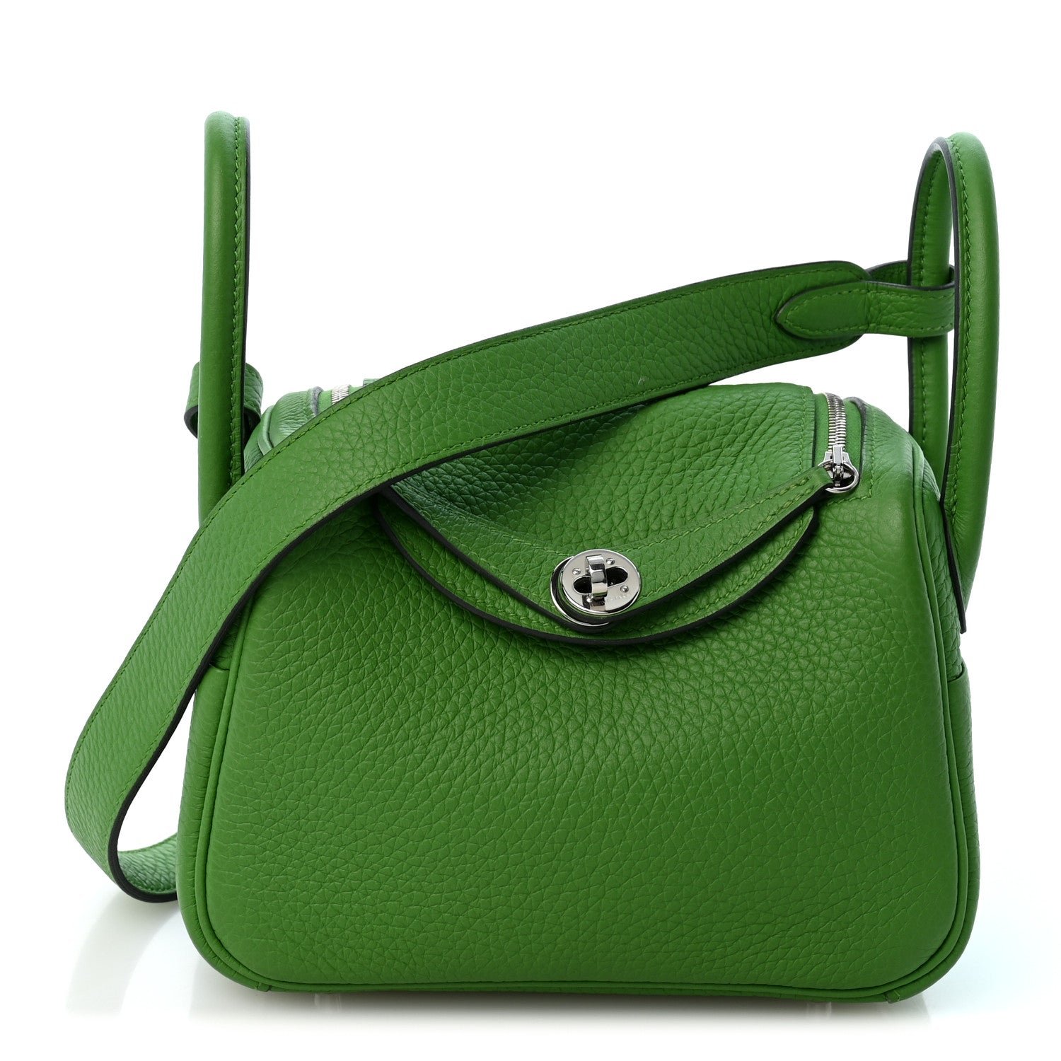 Hermes Taurillon Clemence Mini Lindy 20 Vert Yucca