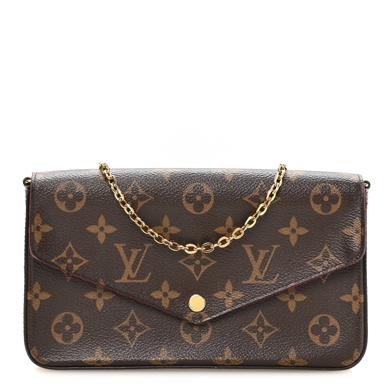 Louis Vuitton Monogram Pochette Felicie Chain Wallet Fuchsia