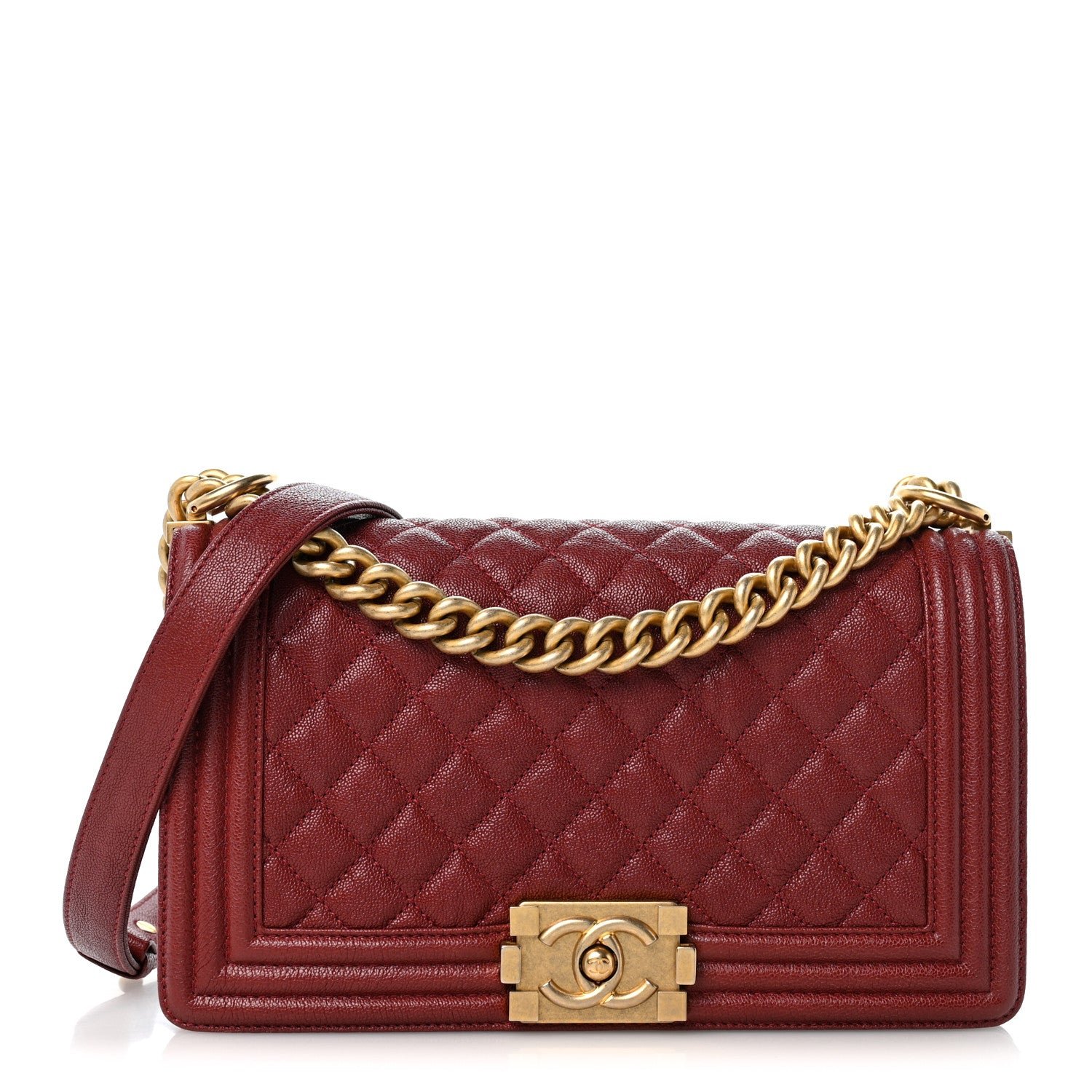 Chanel Caviar Quilted Medium Boy Flap Burgundy