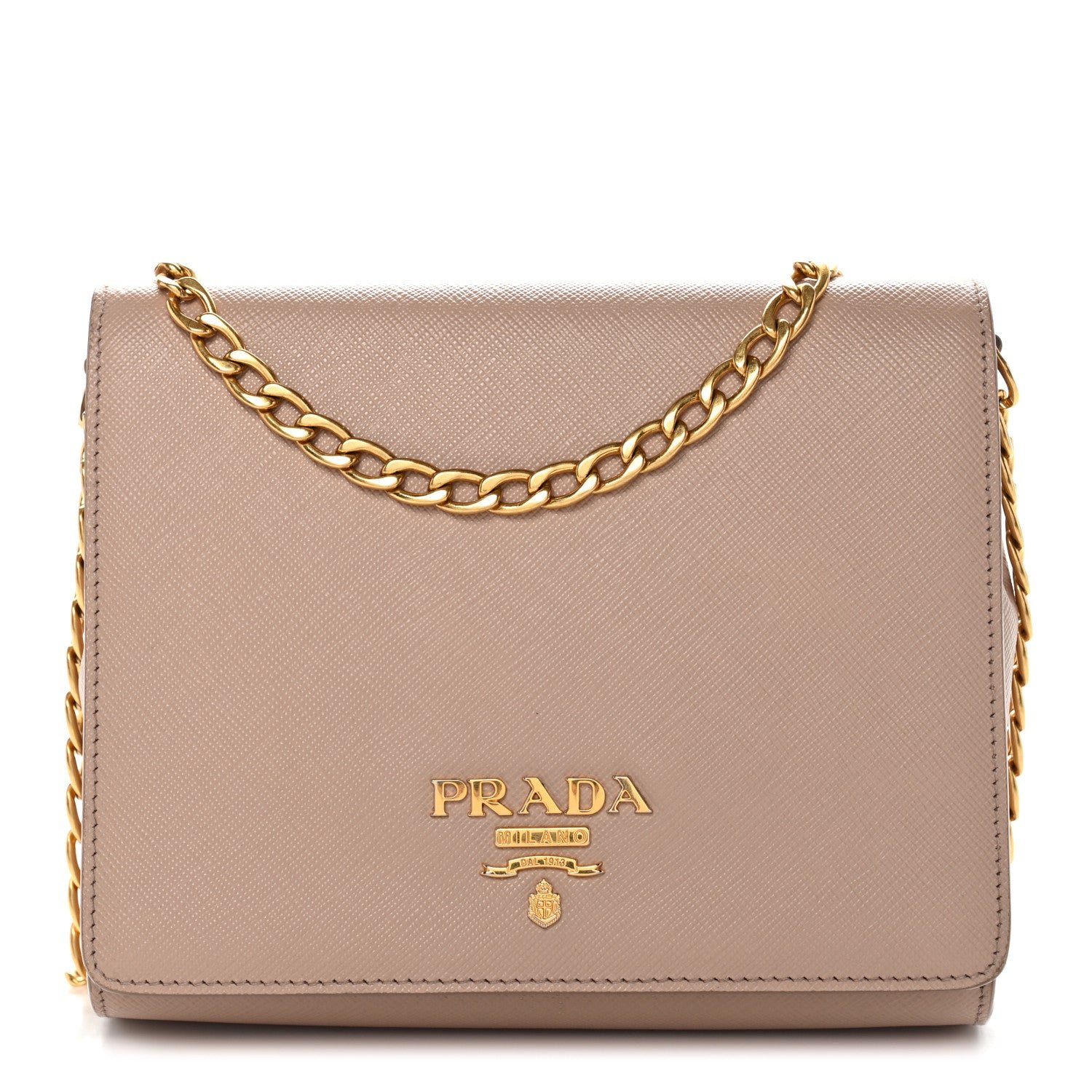 Prada Saffiano Chain Crossbody Bag Cipria