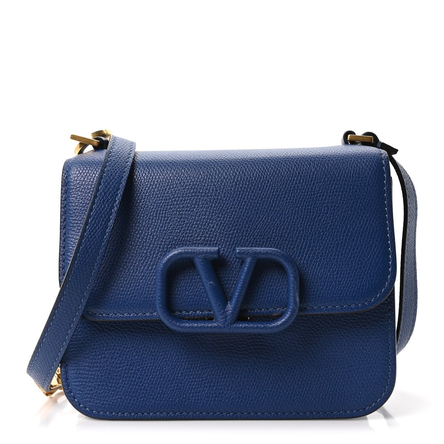 Valentino Garavani Grainy Calfskin Small VSling Shoulder Bag Blue
