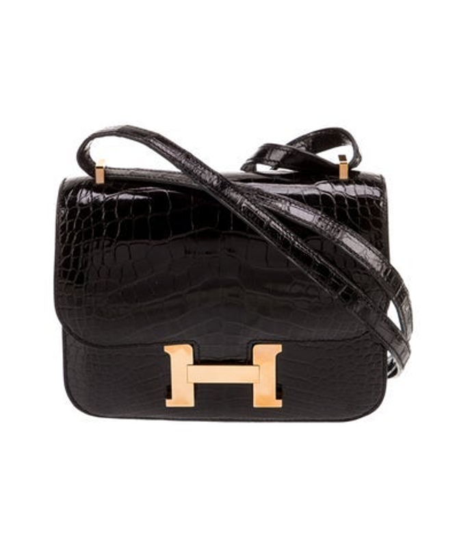 Hermes Shiny Alligator Mini Constance 18