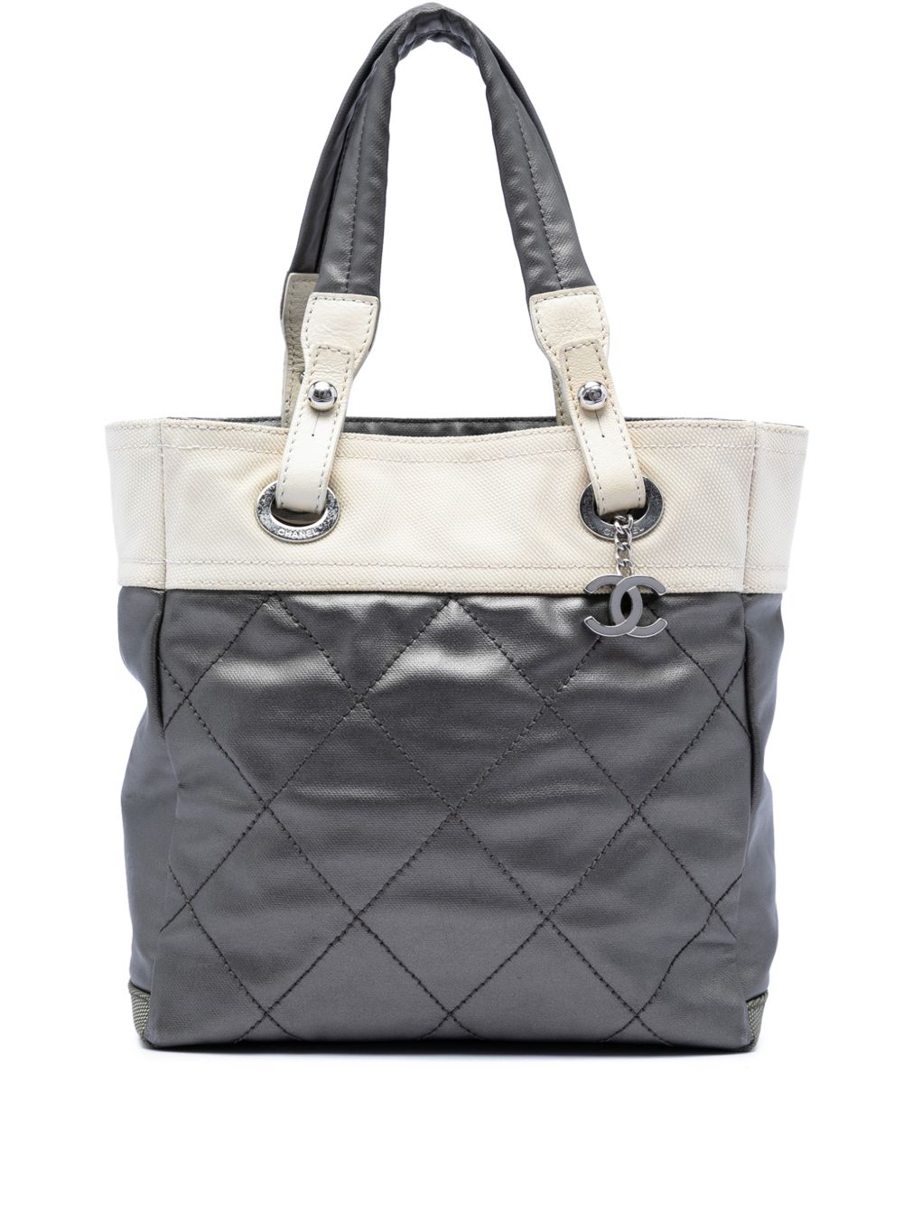 2006-2008 Small Bicolor Quilted Coated Canvas Paris Biarritz tote bag