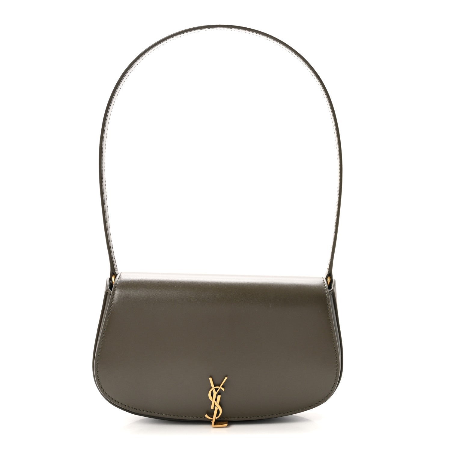Saint Laurent Box Calfskin Mini Voltaire Shoulder Bag  Deep Musk