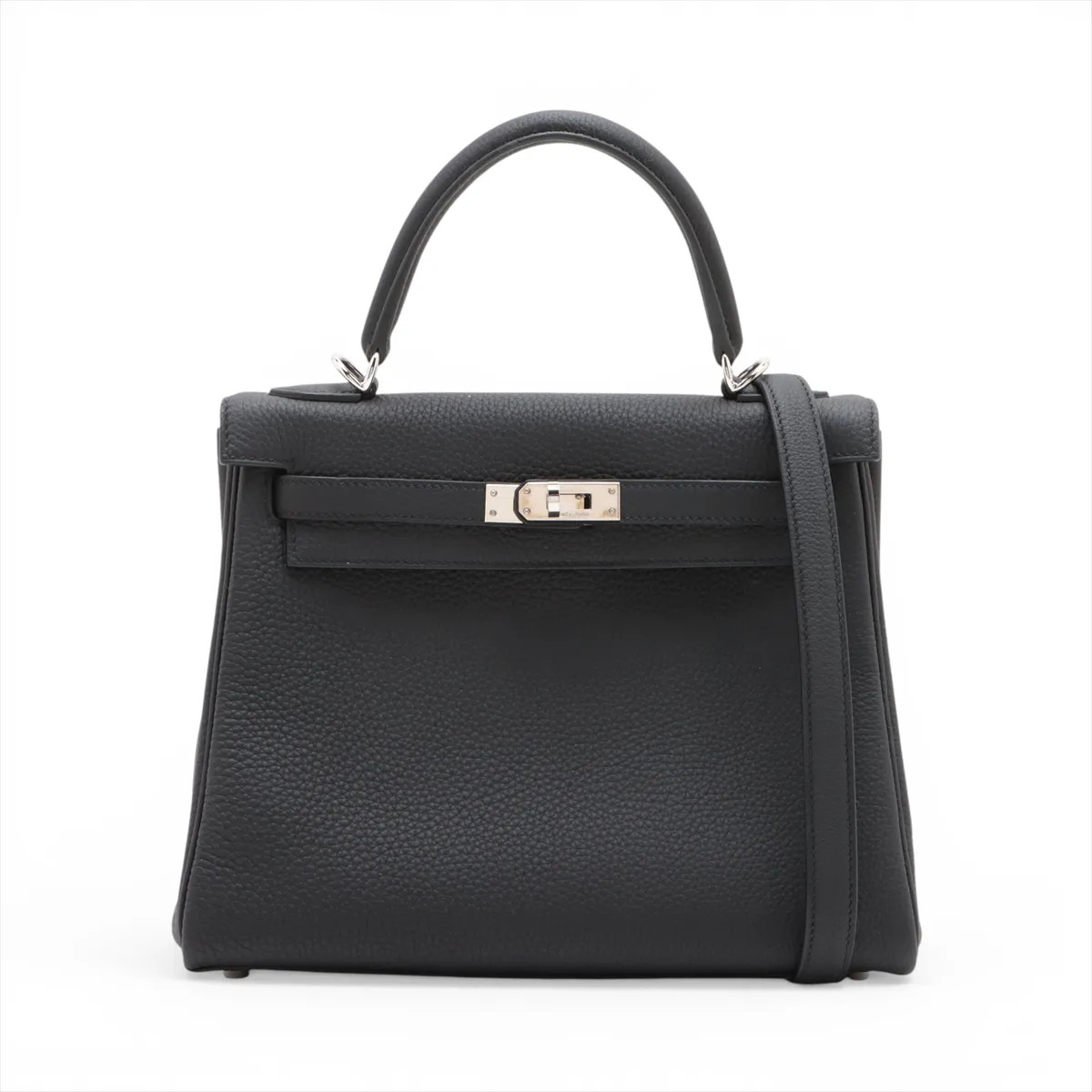 Hermès Kelly 25 Le Tournay Togo Black Silver Metal Fittings