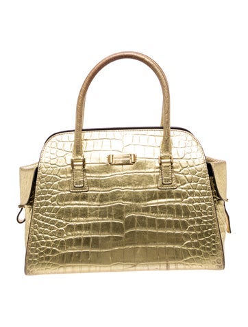 Embossed Leather Gia Satchel