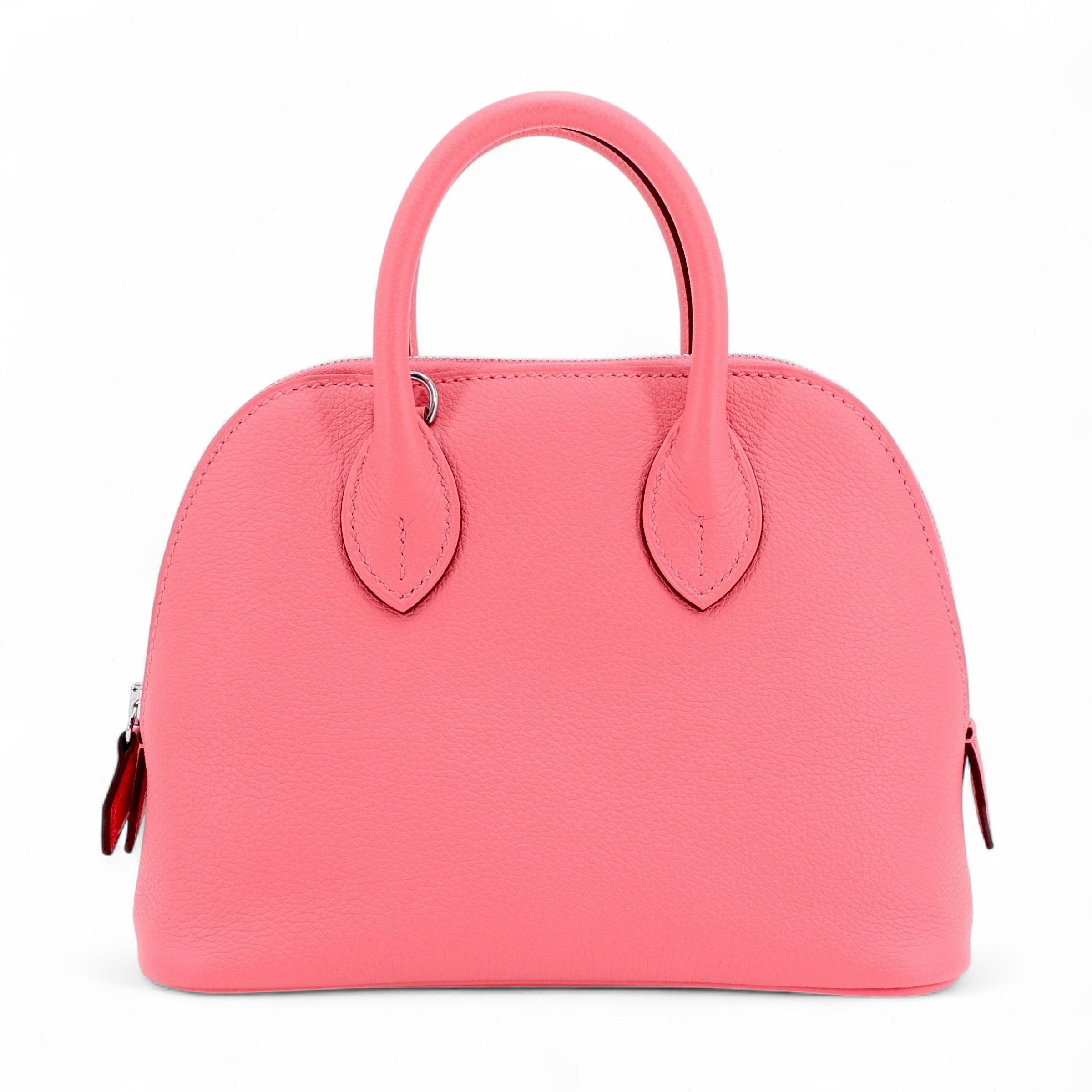 Brand New ( Rank N ) HERMÈS Mini Bolide 1923 Rose Azalee (8W) Evercolor Palladium hardware K (2025)