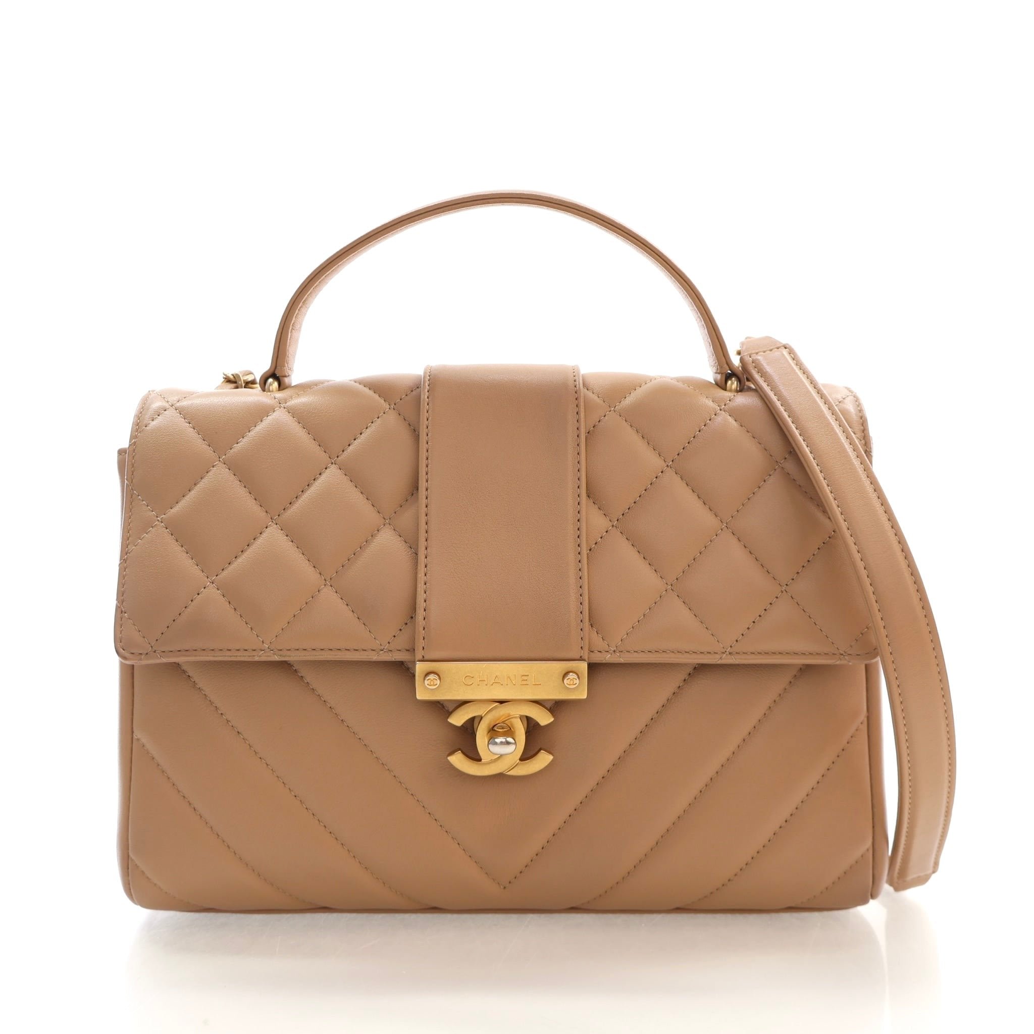 Chanel Calfskin Chevron In The City Bag