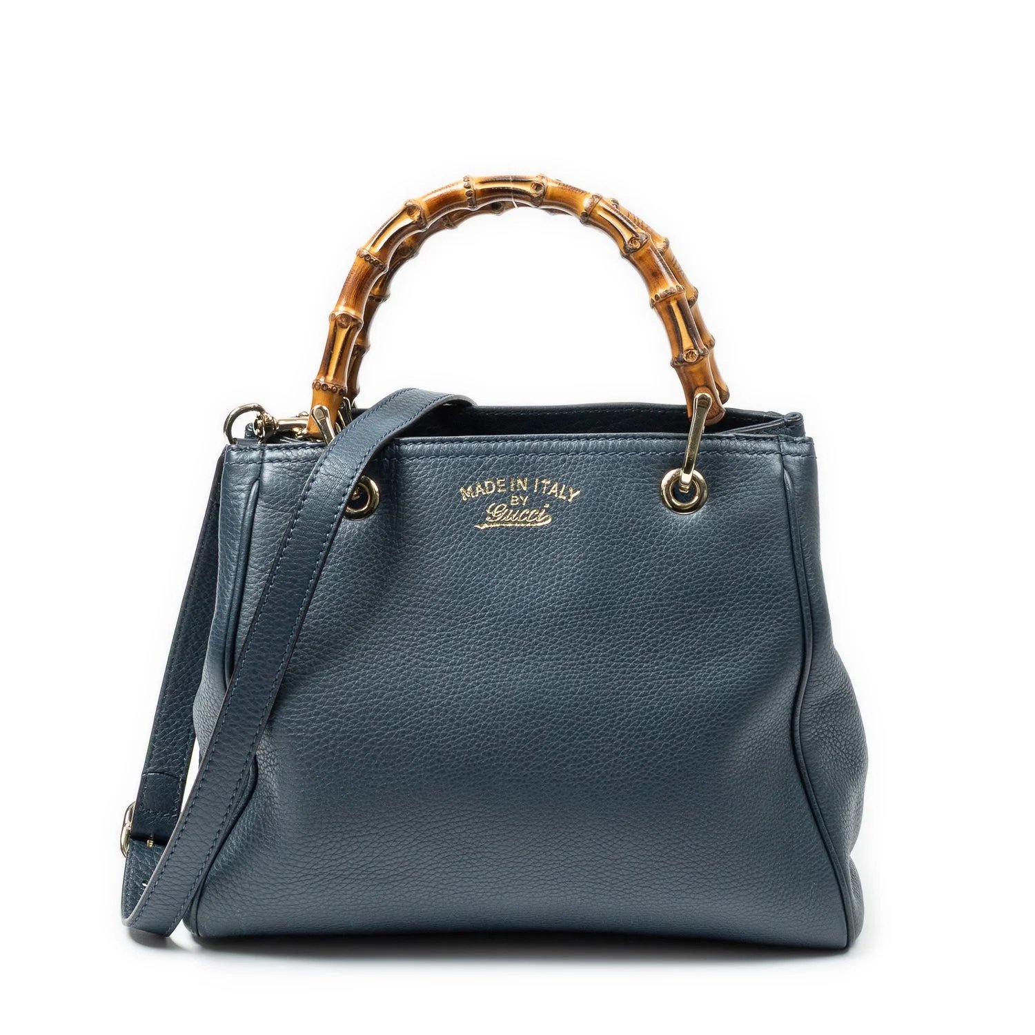 Leather Small Bamboo Shopper Tote