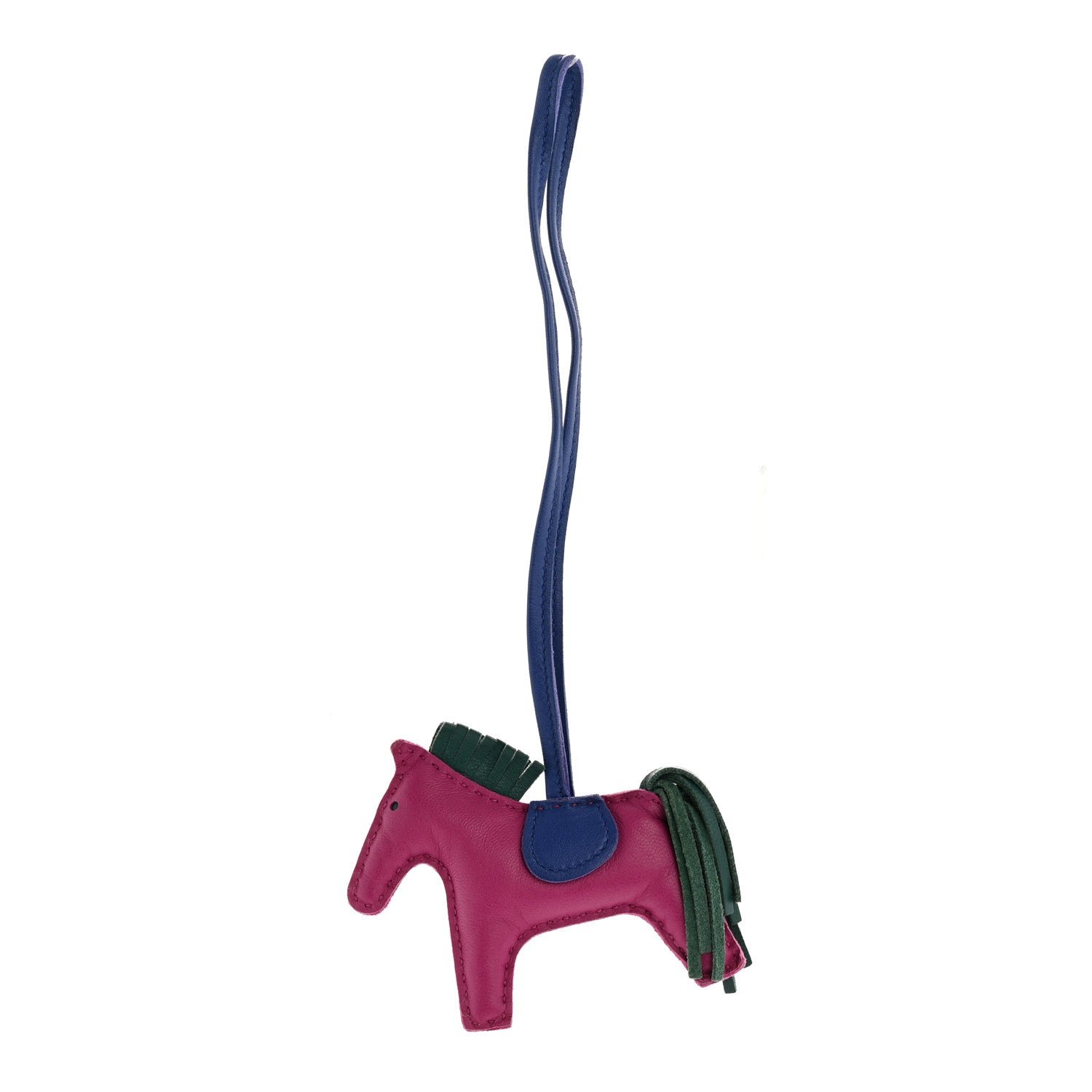 Hermes Milo Lambskin Grigri Rodeo Horse Bag Charm PM Rose Pourpre Bleu Electrique Malachite