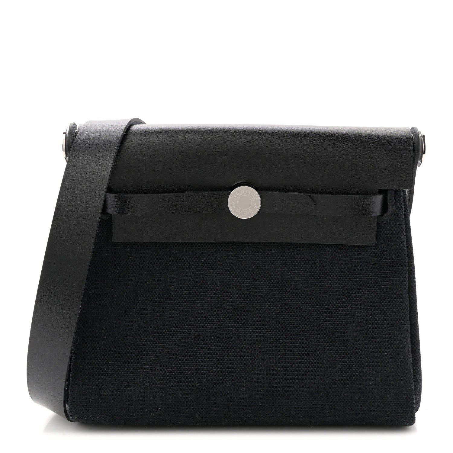 Hermes Hermes Military Toile Vache Hunter Herbag Zip Retourne 20 Black