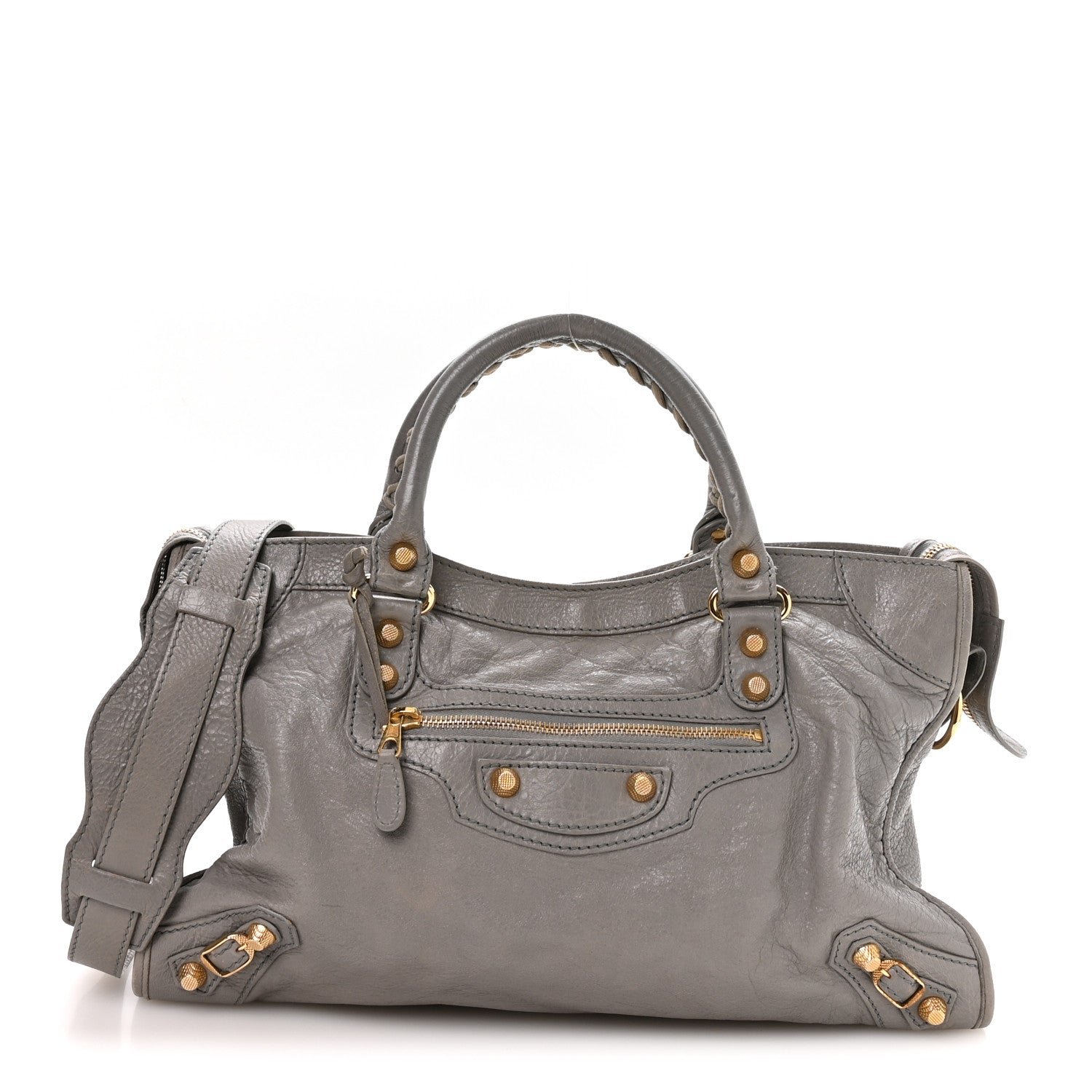 Balenciaga Agneau Giant 12 Gold Hardware City Gris Pyrite