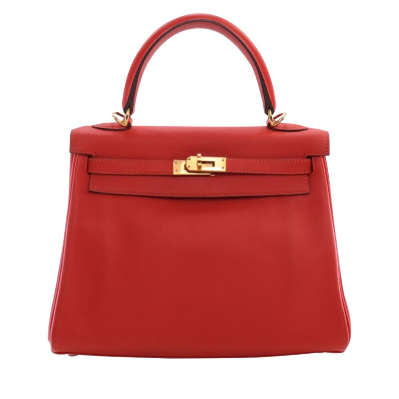 Hermes Rouge Pivoine Swift Retourne Kelly 25 Gold Hardware 2015