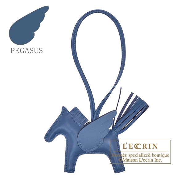 Hermes Rodeo charm Pegasus PM Blue tie Agneau/Swift leather