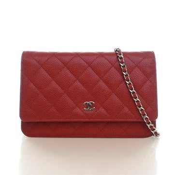 Calfskin Caviar Classic Wallet On Chain