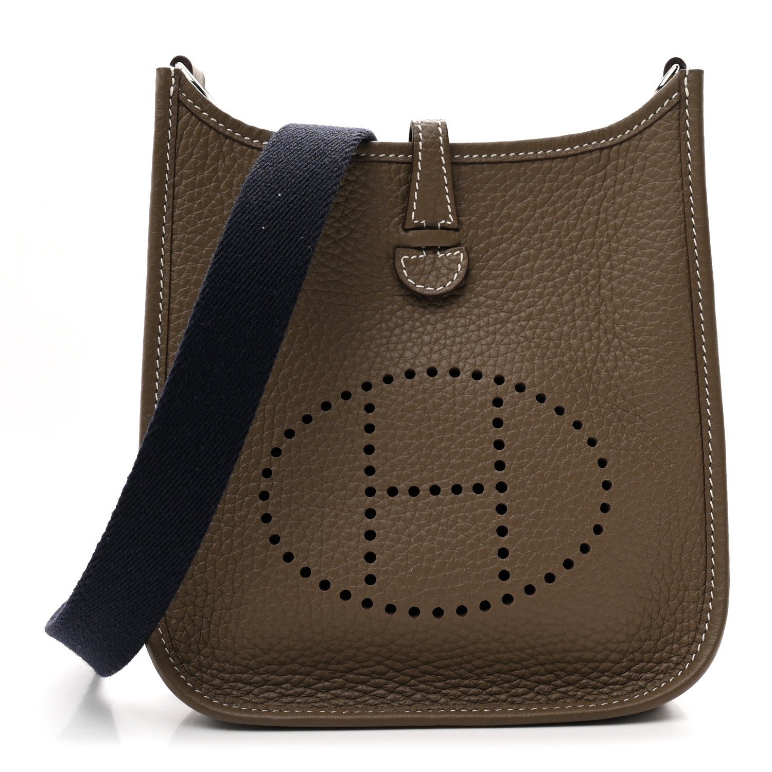 Hermes Taurillon Clemence Amazone Evelyne TPM Etoupe Bleu Indigo