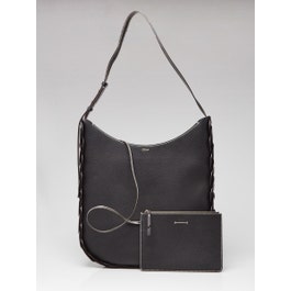 Chloe Chloe Black Grained  Leather Medium Darryl Hobo Bag