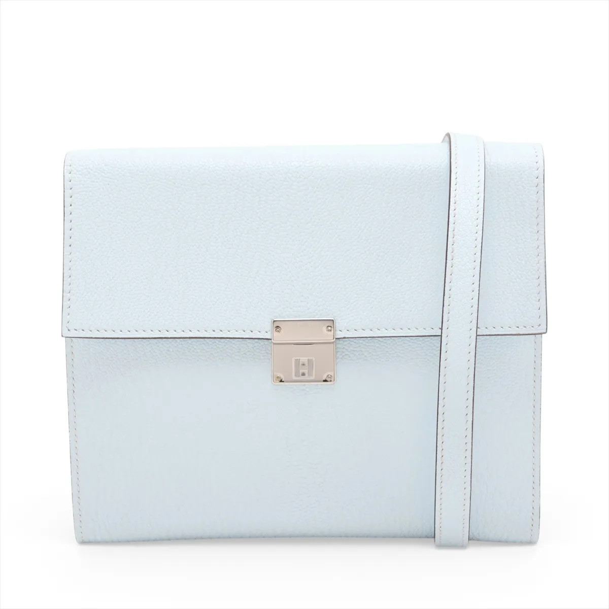 Hermès Click 16 Chèvre Mysore Bleu Brume Silver Metal Fittings