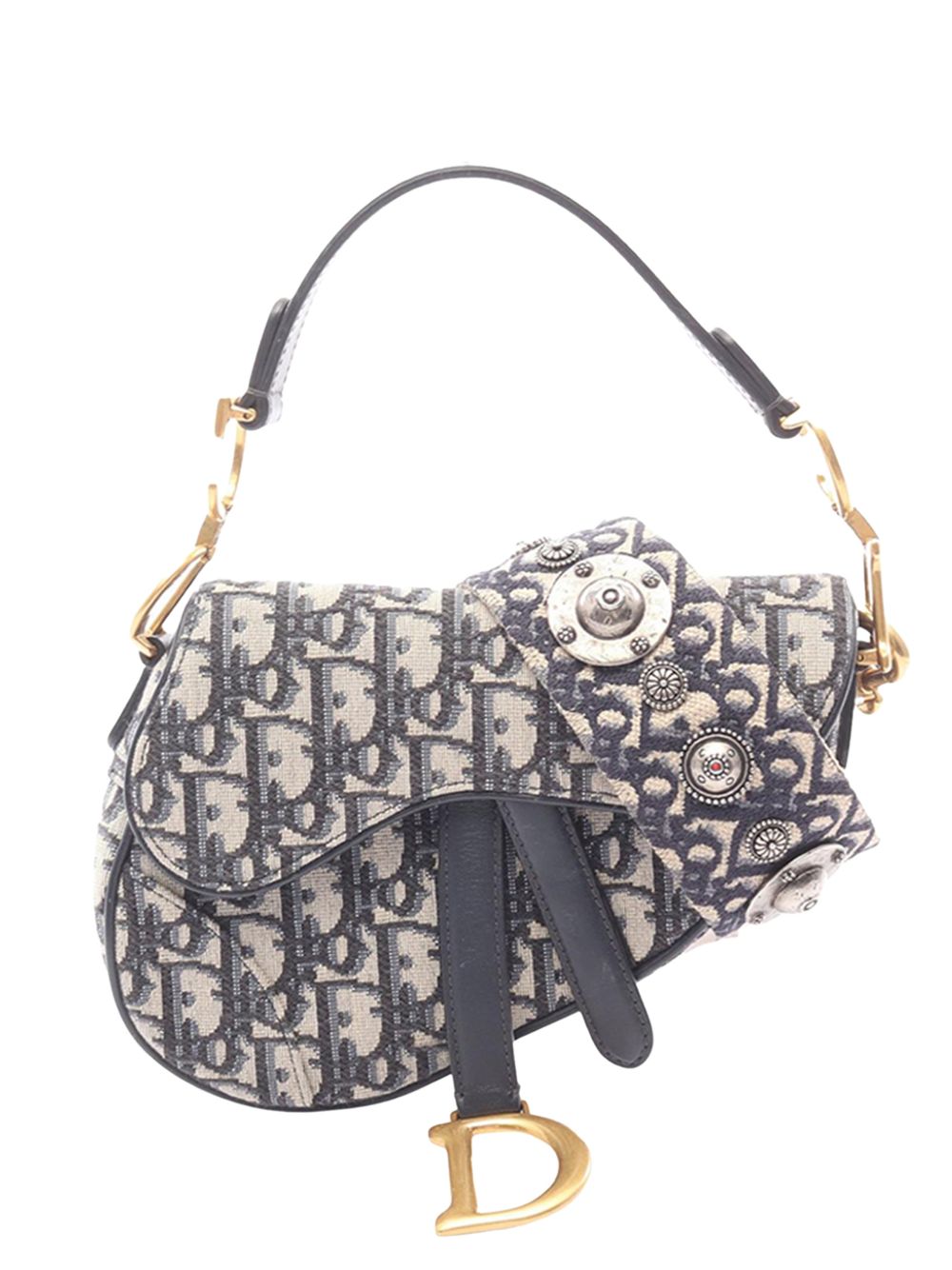 Dior 2010-2026 Mini Oblique Canvas Saddle Bag satchel