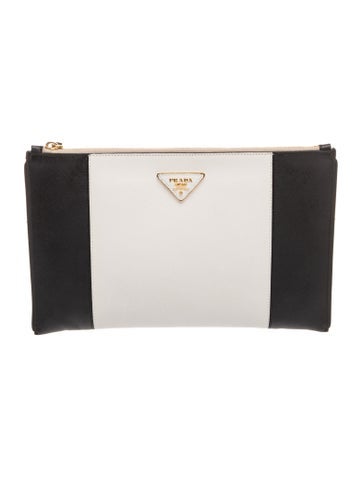 Saffiano Lux Leather Clutch