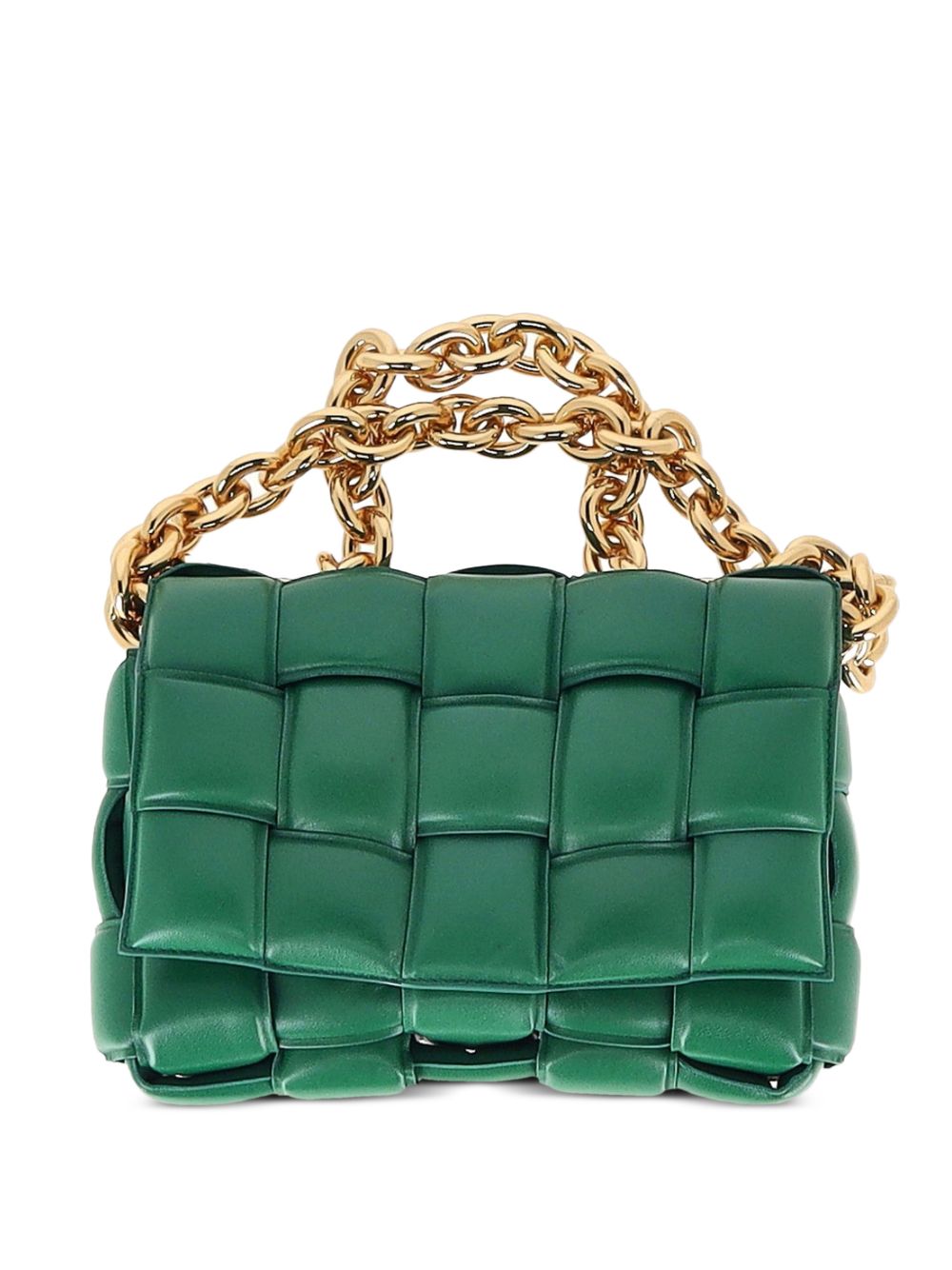 intrecciato chain leather shoulder bag