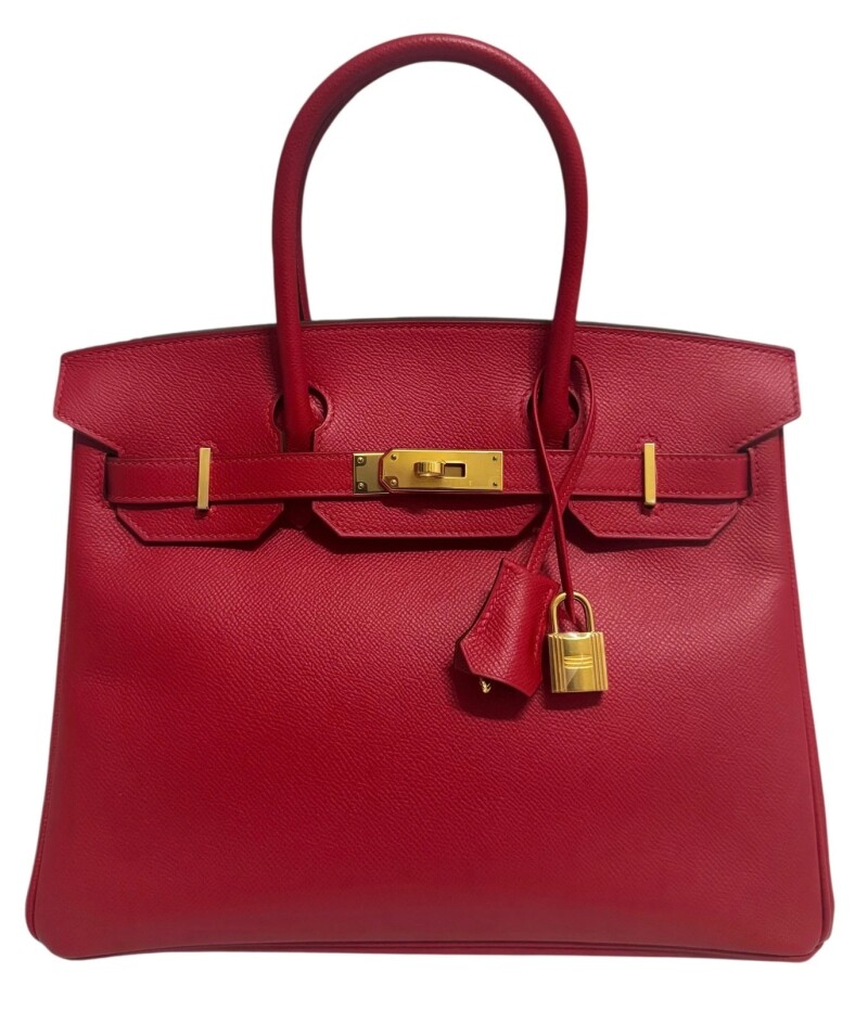 Rouge Casaque Epsom Birkin 30 Gold Hardware, 2017