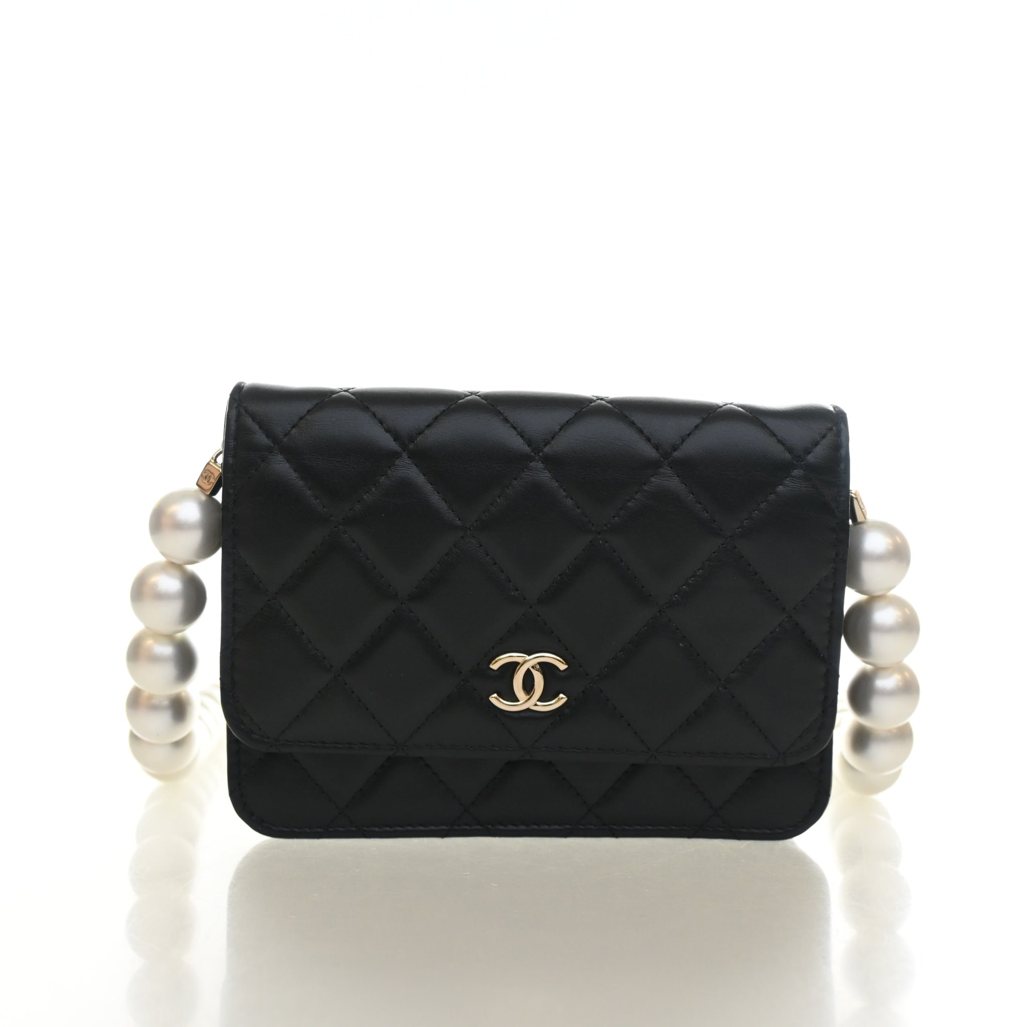 Chanel Lambskin Maxi Pearl Wallet On Chain
