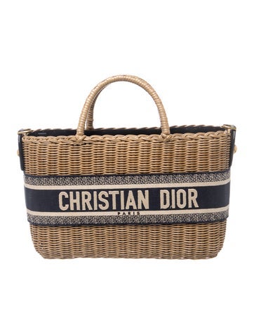 Oblique Jacquard Wicker Oblique Basket Bag