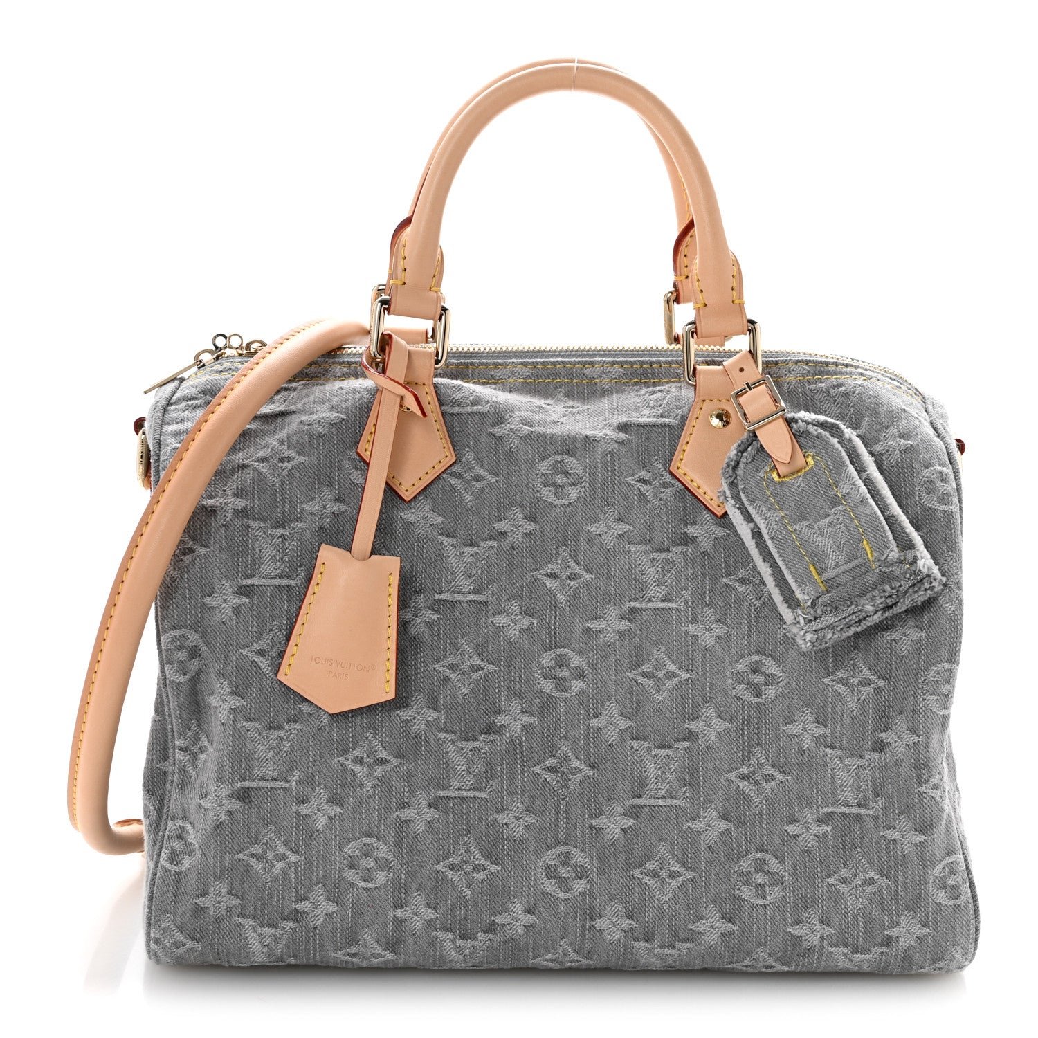 Louis Vuitton Monogram Denim Speedy Soft 30 Washed Gray