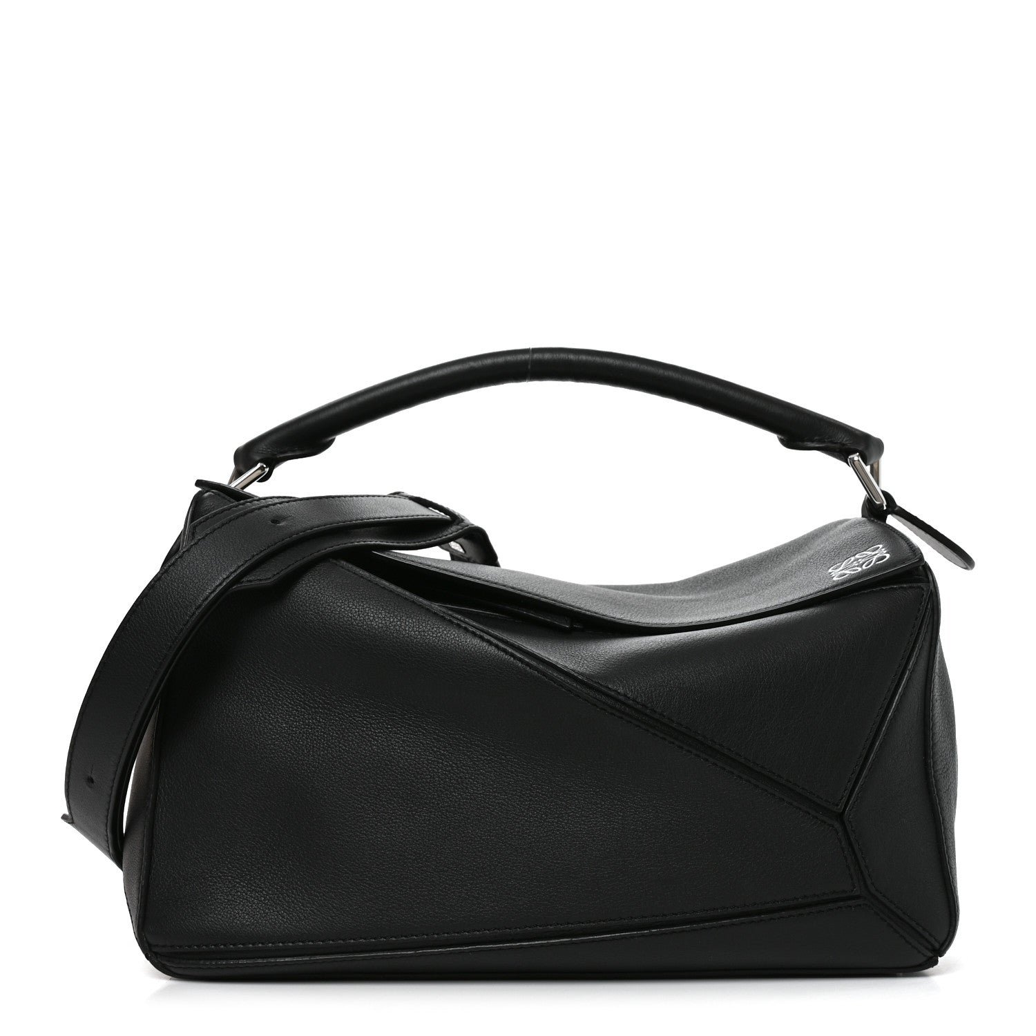 Calfskin Medium Puzzle Bag Black
