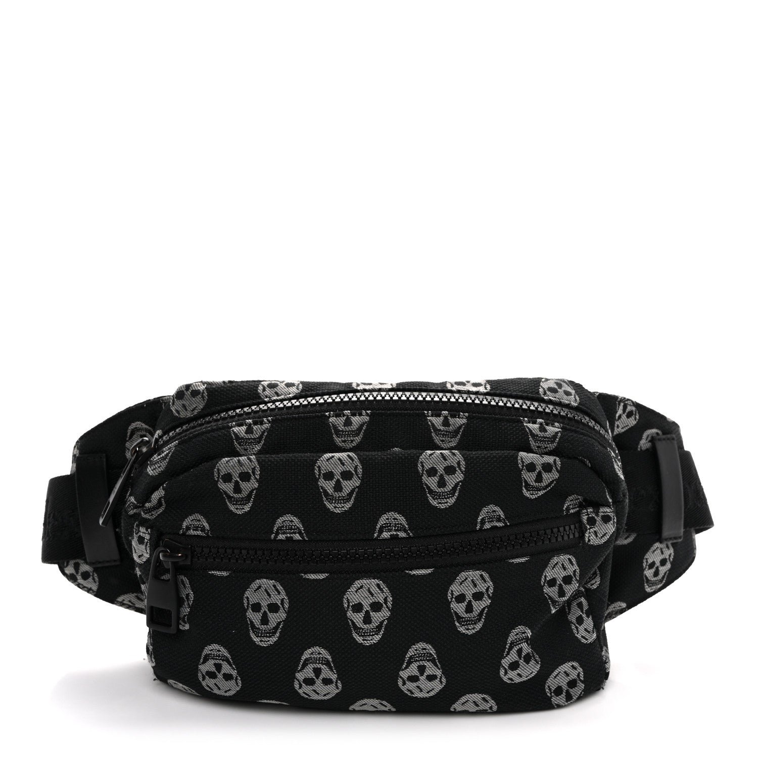 Alexander McQueen Jacquard Skull Belt Bag Black White