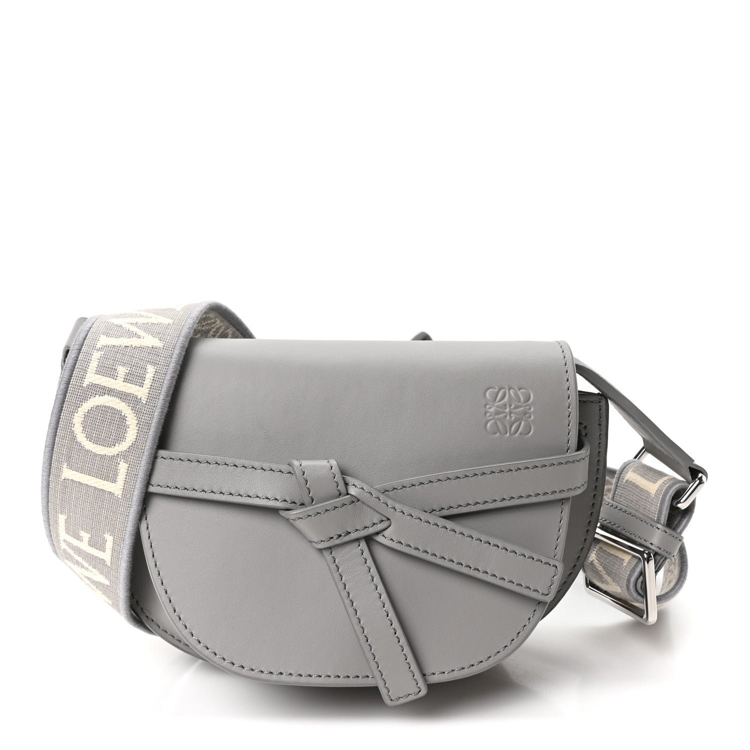 Loewe Calfskin Jacquard Mini Gate Crossbody Bag Onyx Blue