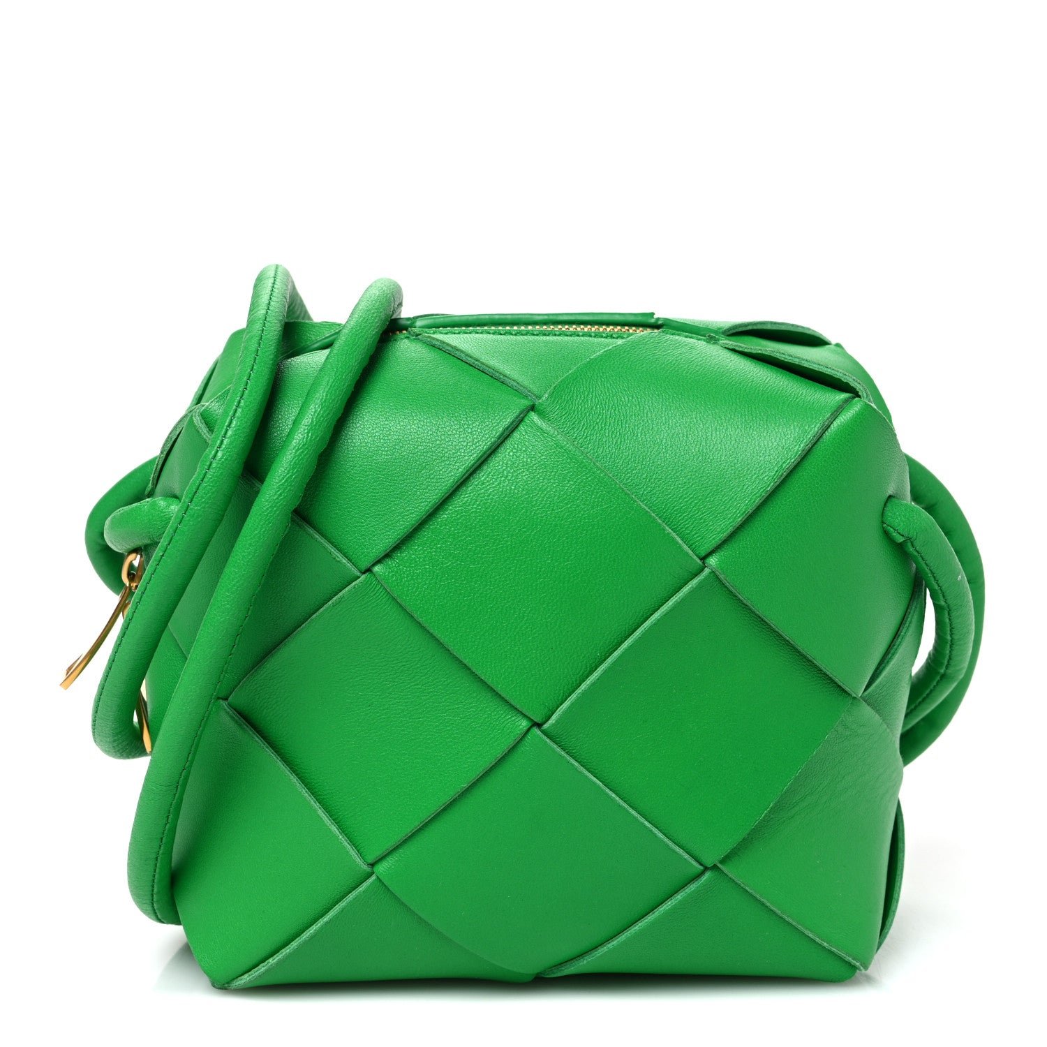 Bottega Veneta Lambskin Maxi Intrecciato Mini Cassette Camera Bag Parakeet