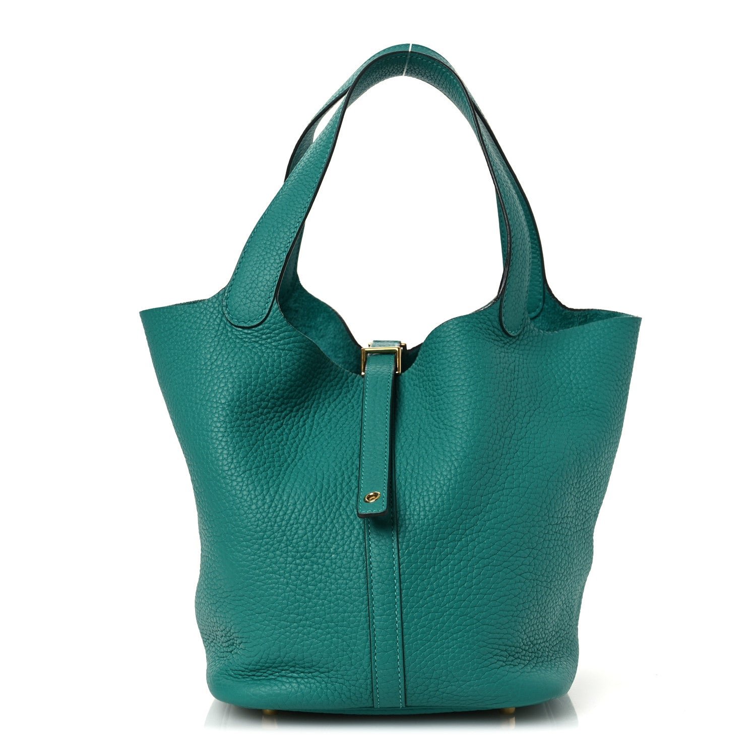 Hermes Taurillon Clemence Picotin Lock 22 MM Vert Verone