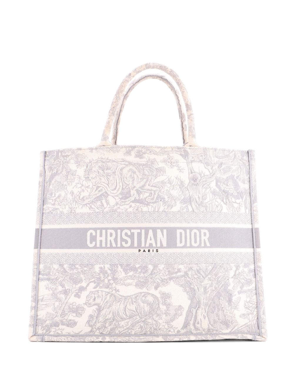 Book Embroidered Canvas Large tote bag
