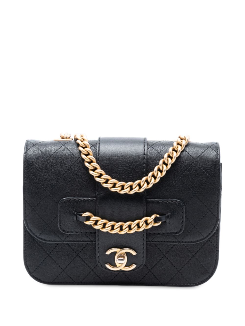 2018 Quilted Calfskin Front Chain Flap crossbody bag