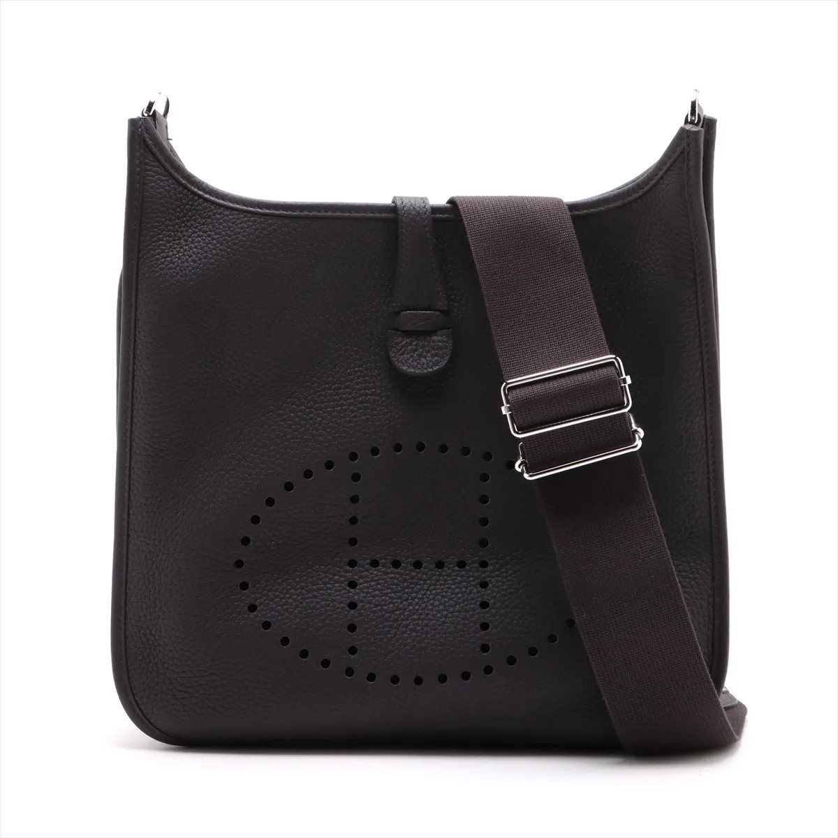 Hermès evelyn 3 29 PM Taurillon Clemence Raisin Silver Metal Fittings