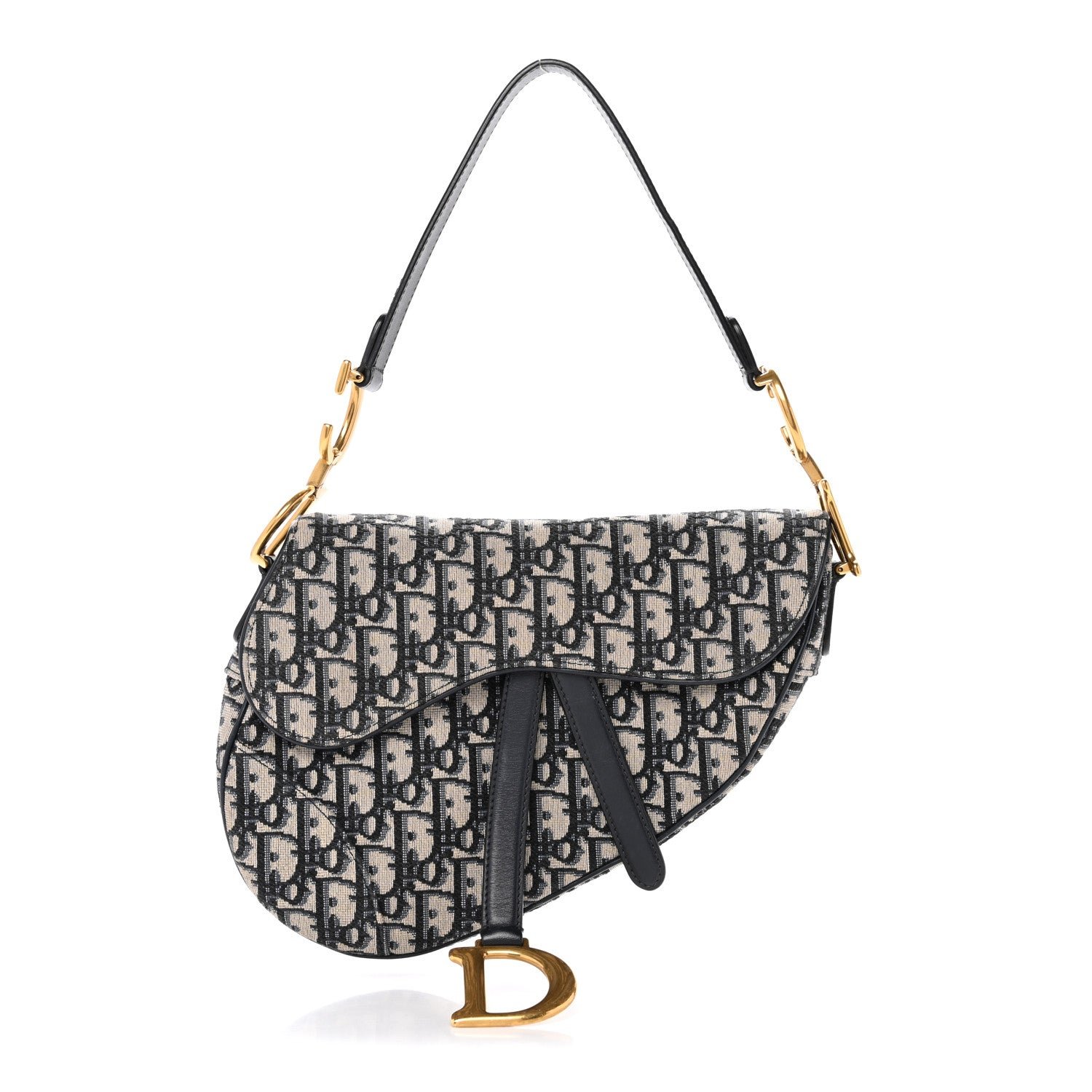 Christian Dior Oblique Saddle Bag Blue