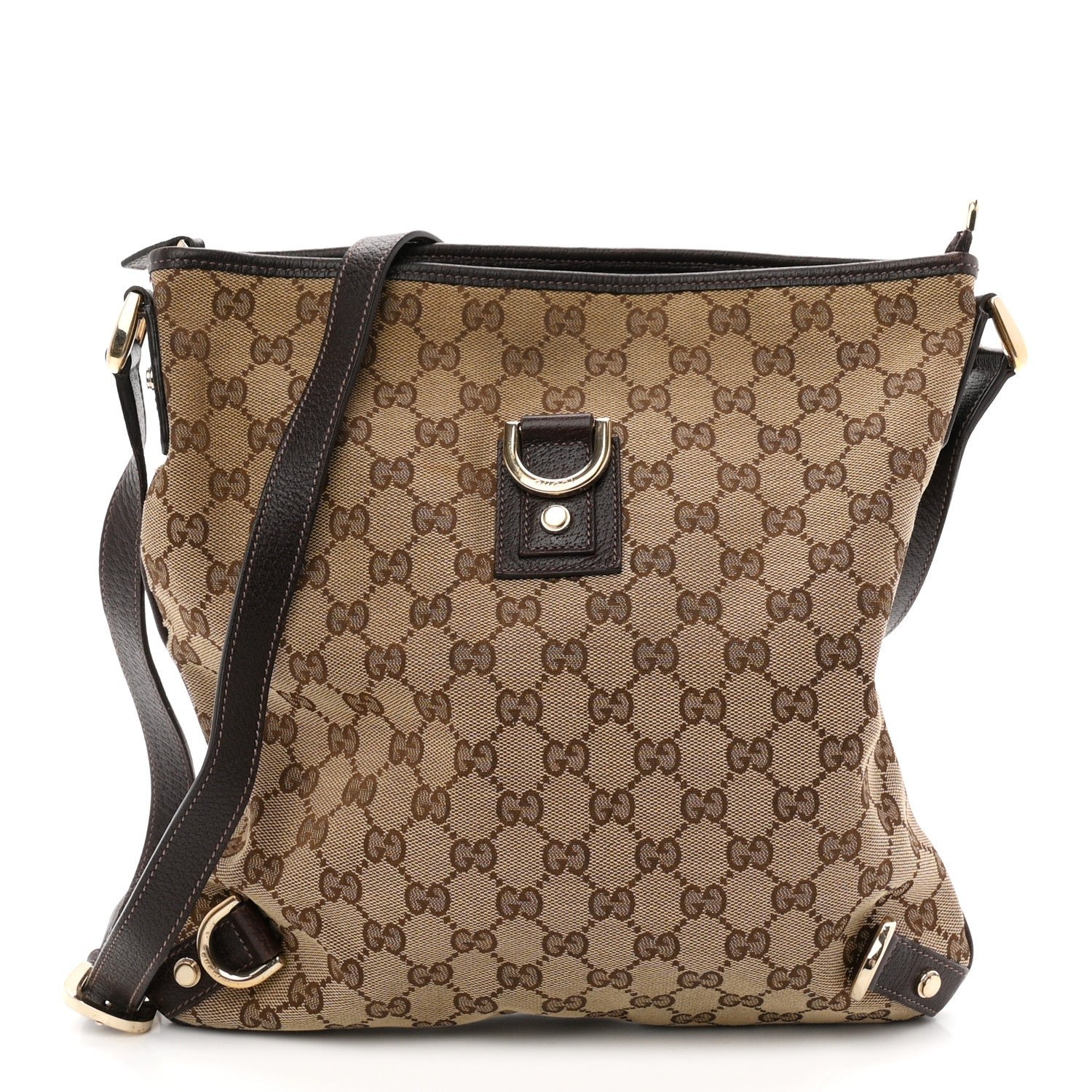 Gucci Monogram Abbey Messenger Bag Dark Brown