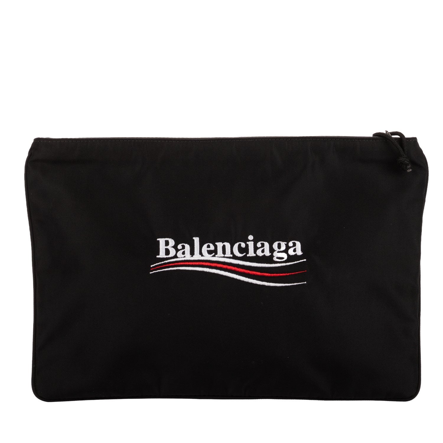 Canvas Flat Zip Clutch