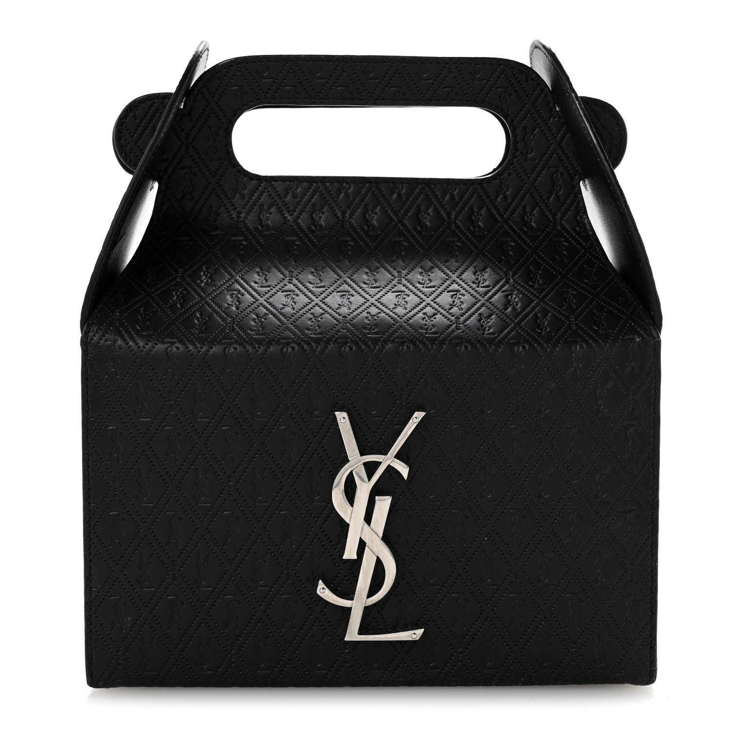 Saint Laurent Calfskin Monogram Take Away Box Black
