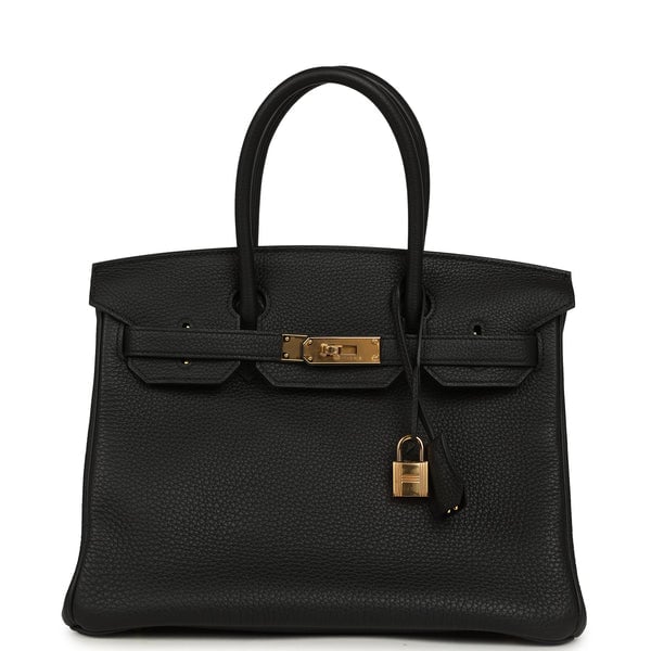 Pre-owned Hermes Birkin 30 Black Togo Gold Hardware