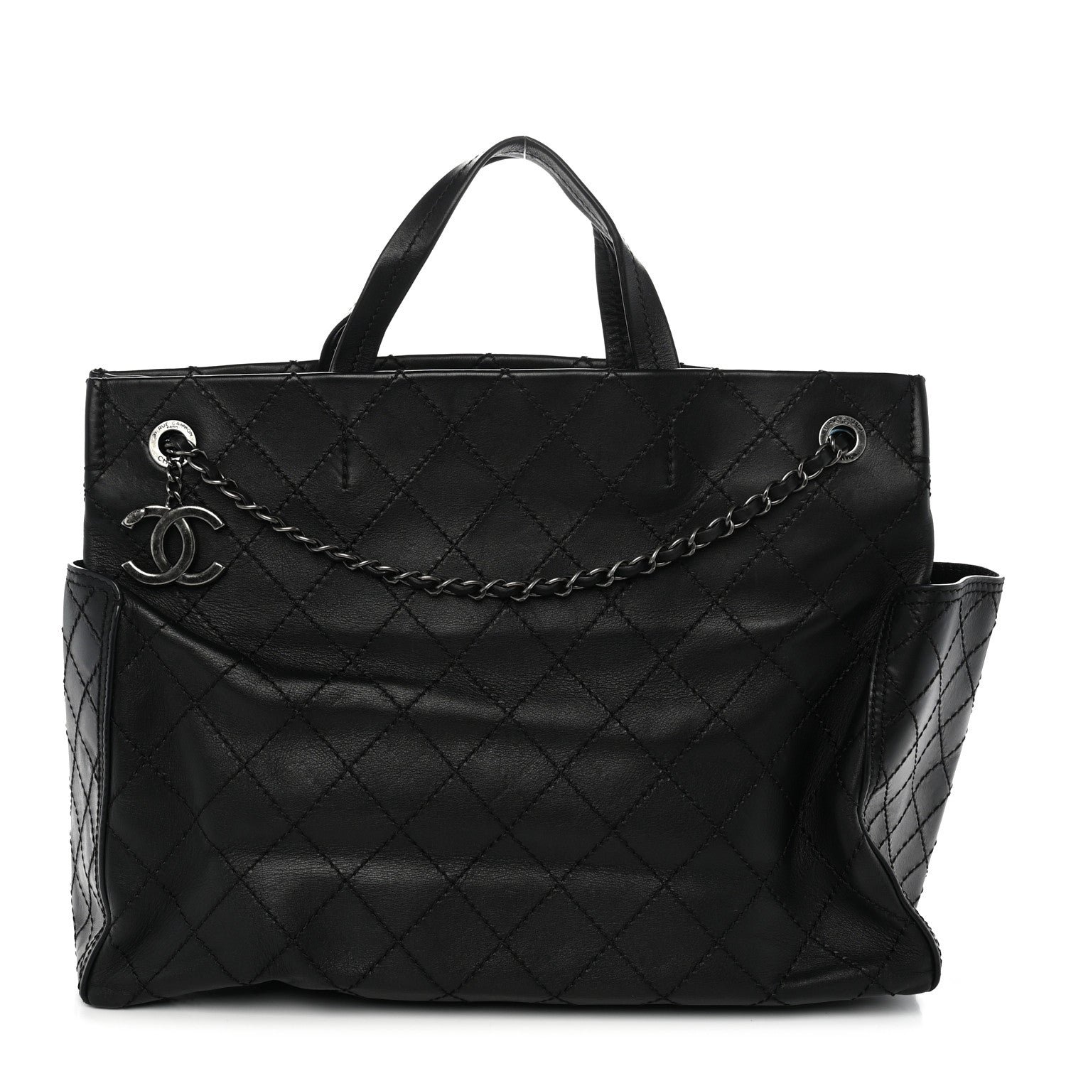 Chanel Grained Calfskin CC Pocket Tote Black