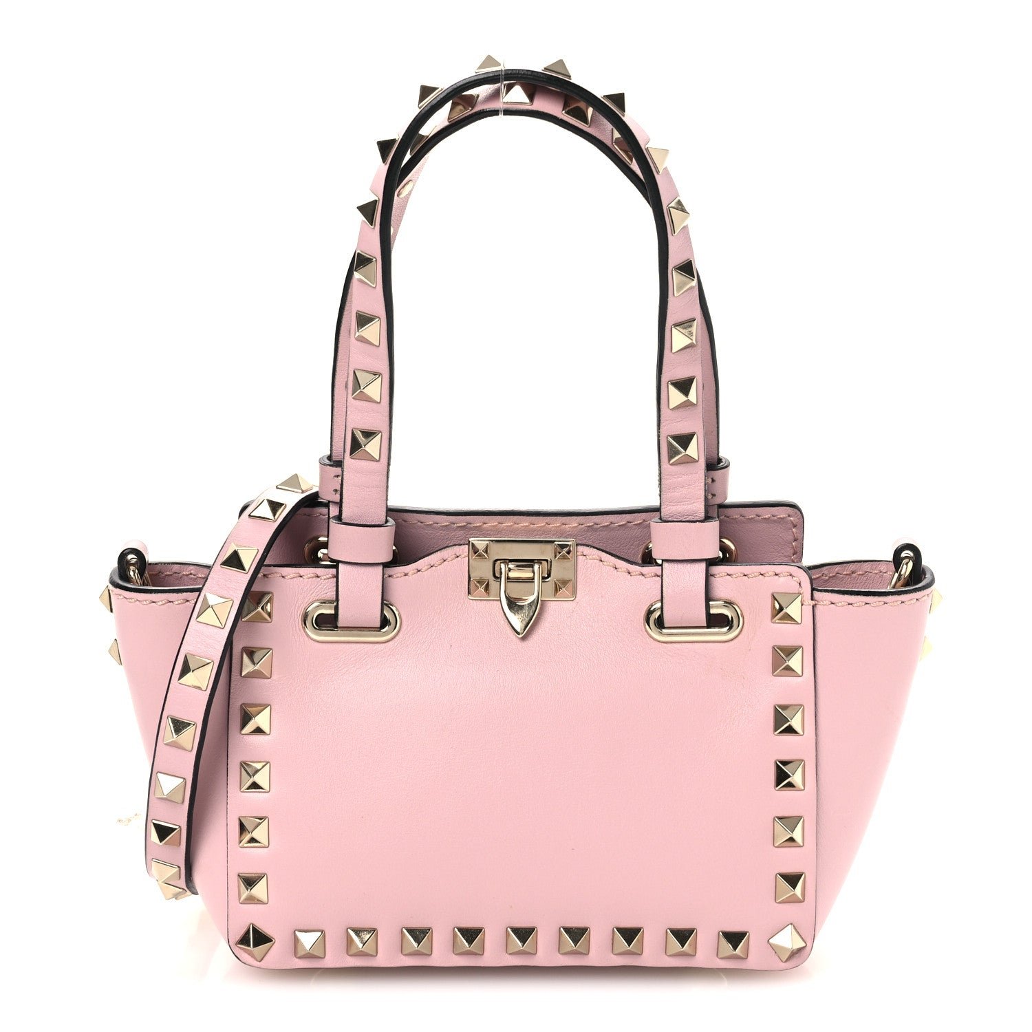 Valentino Garavani Vitello Mini Rockstud Tote Water Rose
