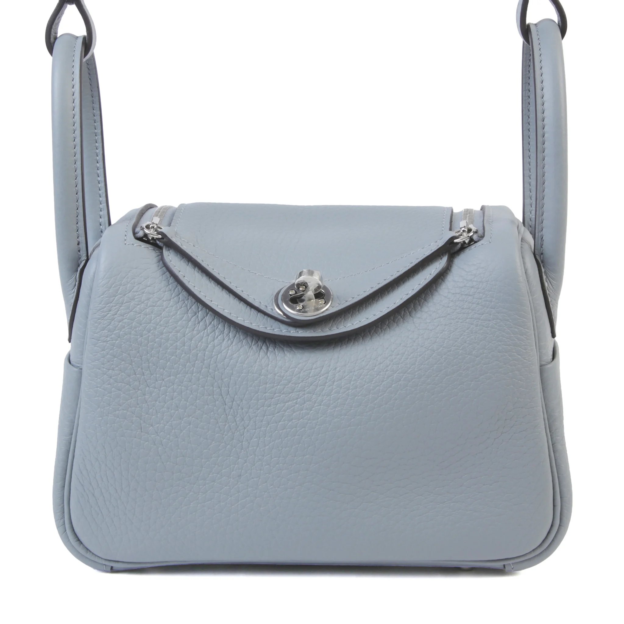 Brand New ( Rank N ) HERMÈS Mini Lindy II Gris Pantin (P0) Clemence Palladium hardware G (2026)