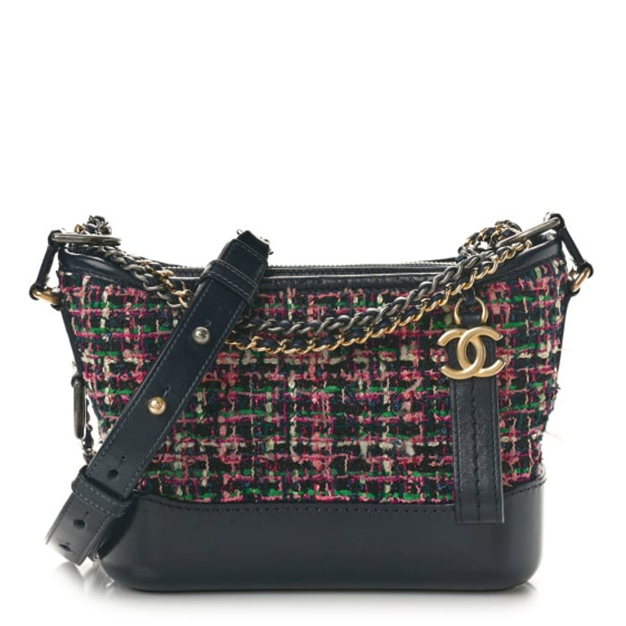 Chanel Tweed Calfskin Small Gabrielle Hobo Multi